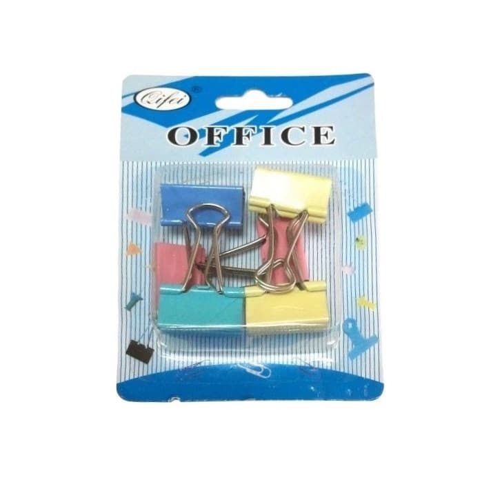Clipsuri metalice Office Cover 5026, 25 mm, diverse culori, blister 6 buc 1