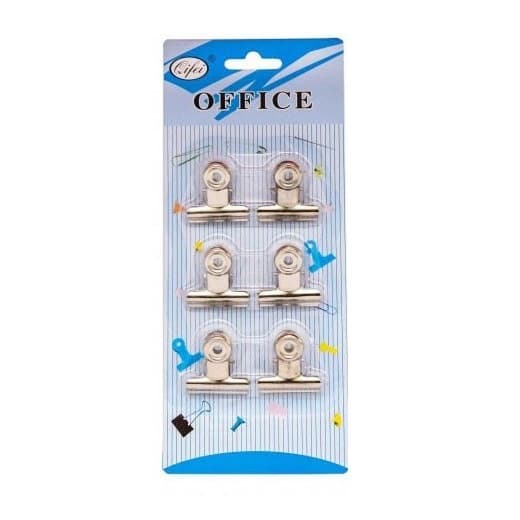 Clipsuri metalice Office Cover A1025, 28 mm, argintii, blister 6 buc 1