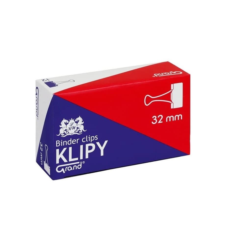 Clipsuri metalice Grand 110-1094, 32 mm, negre, cutie 12 buc 1