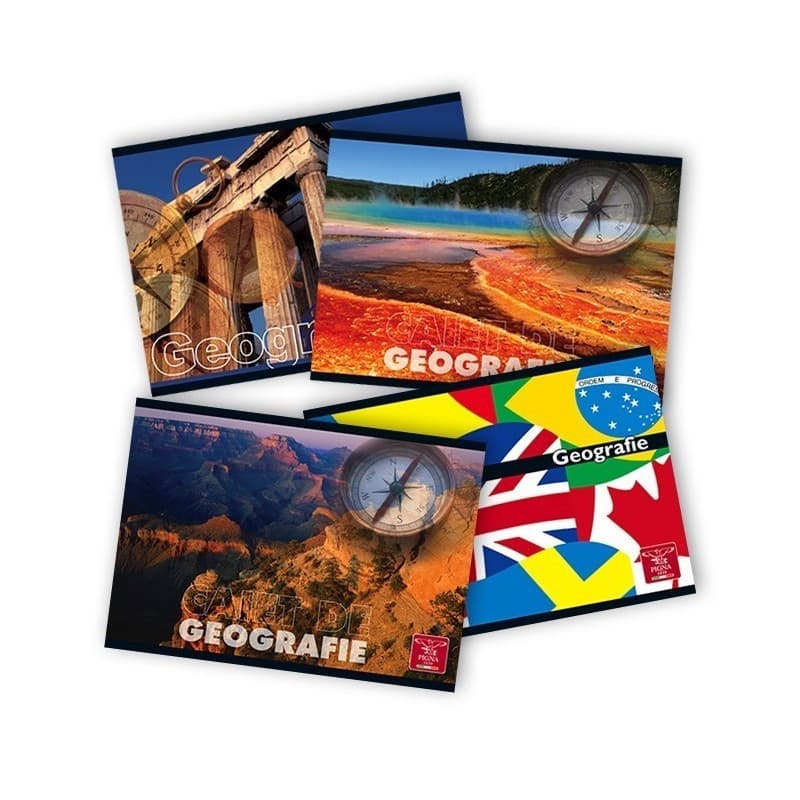 Caiet special A5 Pigna, 24 file, geografie, 60-70g/mp, diverse modele 1
