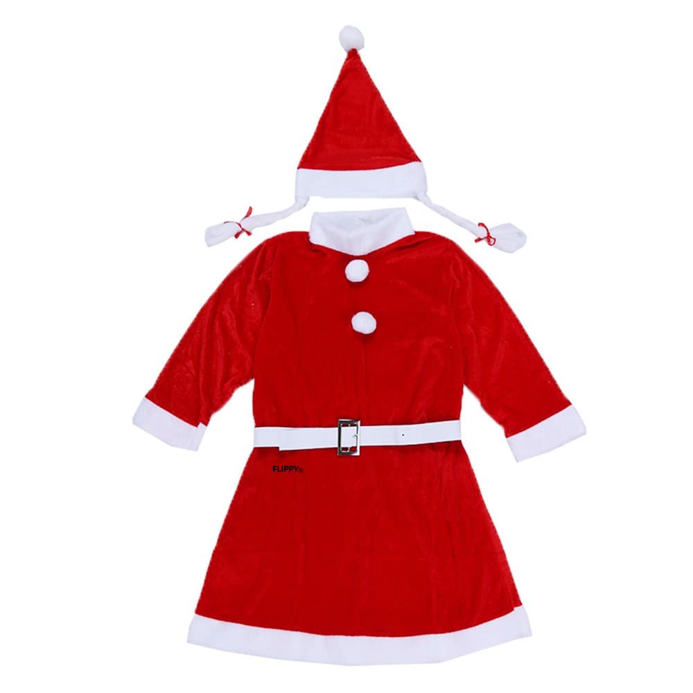 Costum Craciunita pentru fetite, 10 - 12 ani, 3 piese, catifea 1