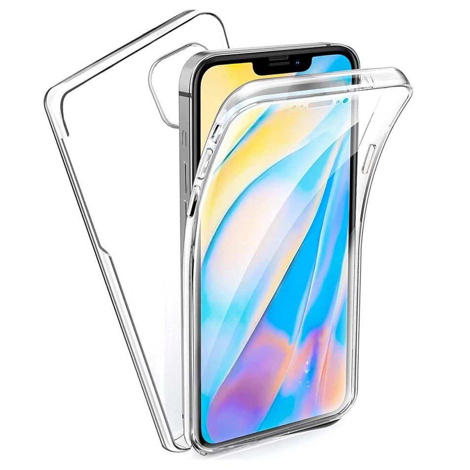 Husa Full TPU 360° pentru iPhone 12 / iPhone 12 Pro (fata + spate), transparenta 1