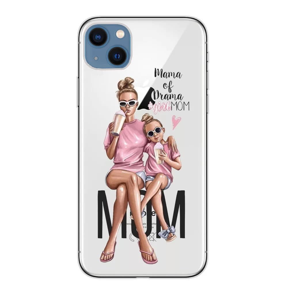 Husa Apple iPhone 12 , Printed Glass, sticla + TPU, model Mama of Drama 1