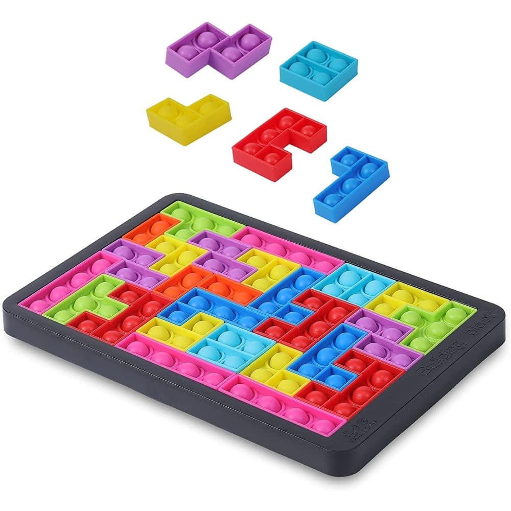 Joc antistres din silicon, Pop It Now and Flip It, Puzzle Blocks, Multicolor 1