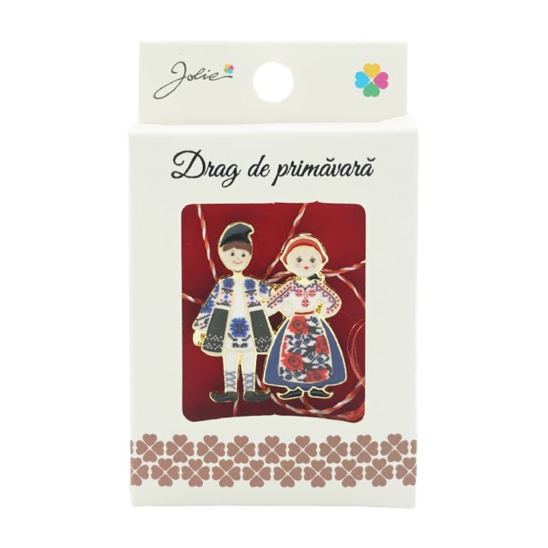 Brosa martisor, tineri in costum popular 1