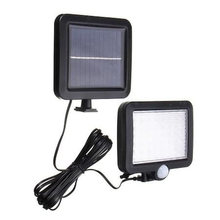Lampa solara cu senzor de miscare, 56 LED-uri, montaj pe perete, neagra 1