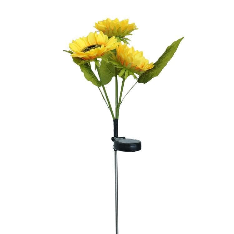 Lampa solara LED pentru gradina, Floarea Soarelui cu 3 flori, inaltime 70 cm 1