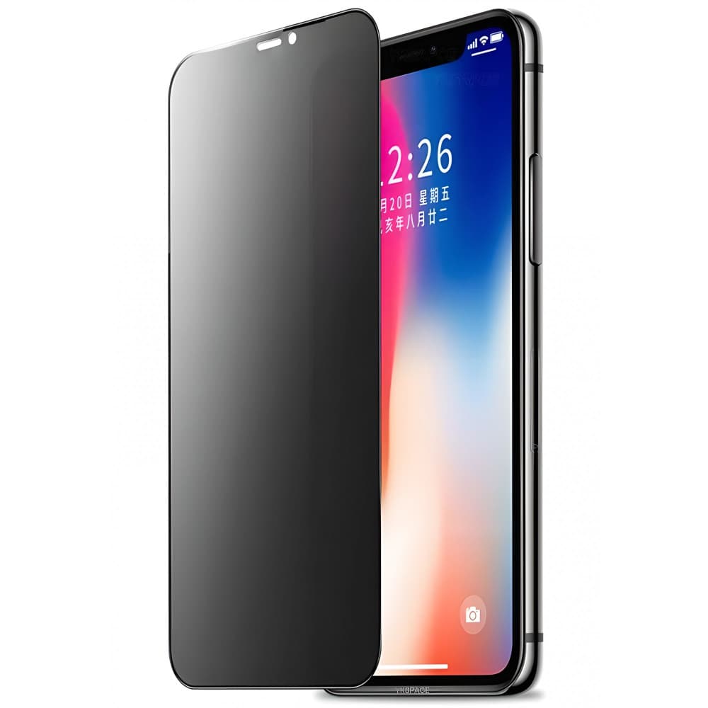 Folie de sticla Apple iPhone 14 Plus / 13 Pro Max, Full Glue Mate Privacy, margini negre, mata 1