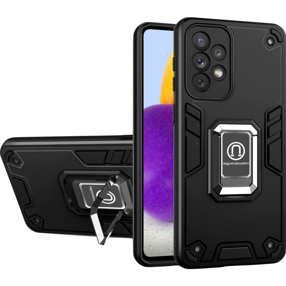 Husa Apple iPhone 12, Iron Warriors, inel sustinere, magnet suport auto, neagra 1