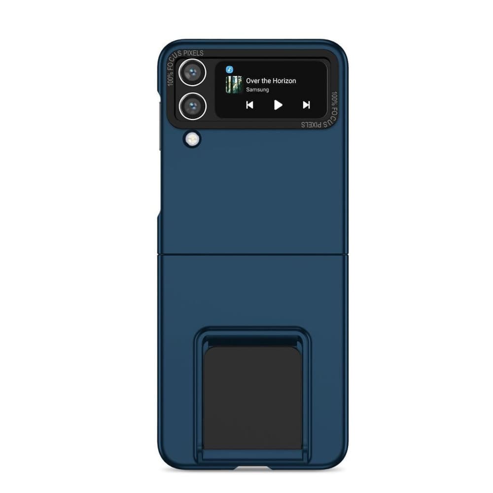 Husa protectie Samsung Galaxy Z Flip3 , policarbonat, pliere tridimensionala, stand expunere, albastra 1