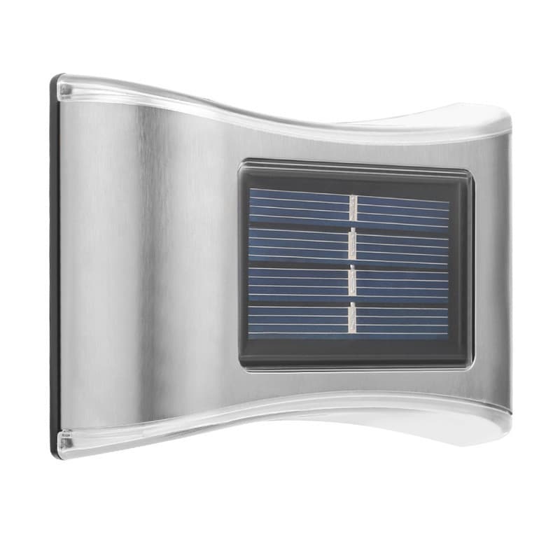 Aplica solara LED Flippy, ABS/Policarbonat, rezistenta la apa IP65, 6 LED-uri, pentru perete, trepte, borduri, terasa, 1.2V, 600mah, 10 x 6.5 cm, doua moduri de prindere, lumina alb rece, gri 1