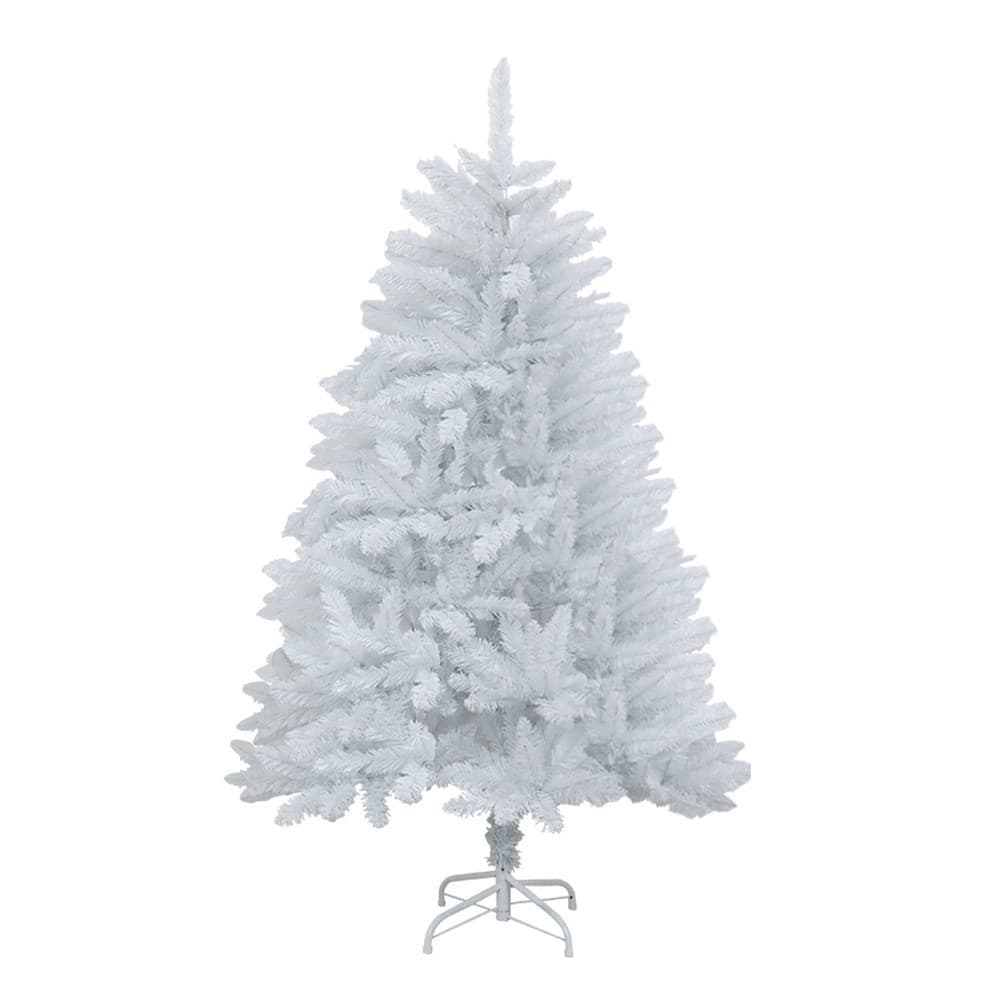Brad artificial de Craciun, 120 cm, 240 ramuri/varfuri, plastic, interior/exterior, alb, suport inclus 1