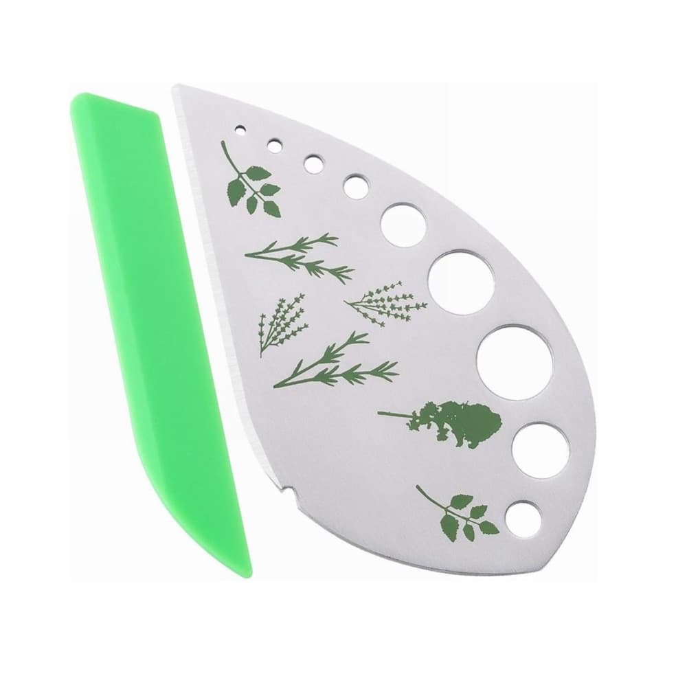 Tocator manual pentru ierburi Herb Cutter, 9 gauri de diferite dimensiuni, multifunctional, otel inoxidabil, 12.3 x 6.9 cm, argintiu 1