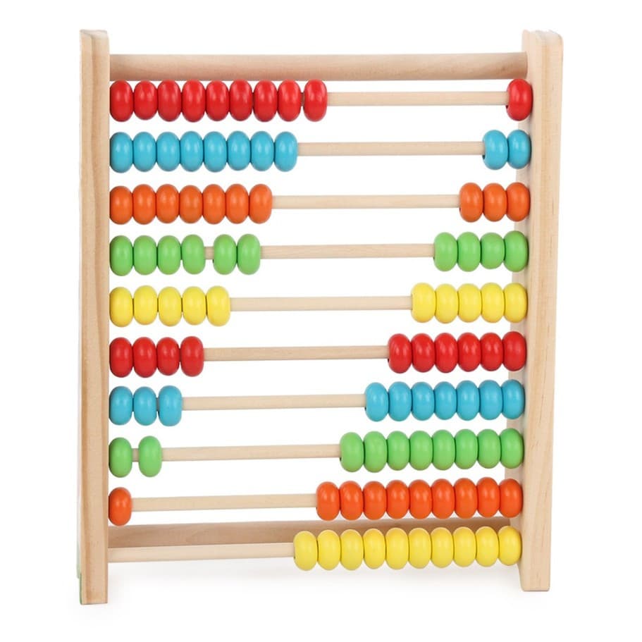 Numaratoare din lemn, vopsea eco, 10 Siruri x 10 Margele, 4-6 Ani, 24.5 x 20.5 cm, Multicolor 1