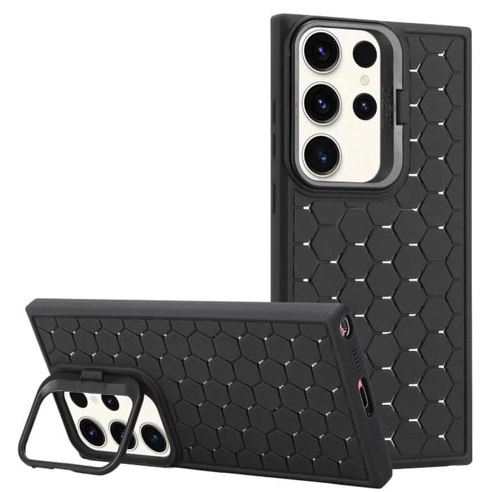 Husa Samsung Galaxy S24 Ultra, HoneyComb Bracket, functie stand, neagra 1