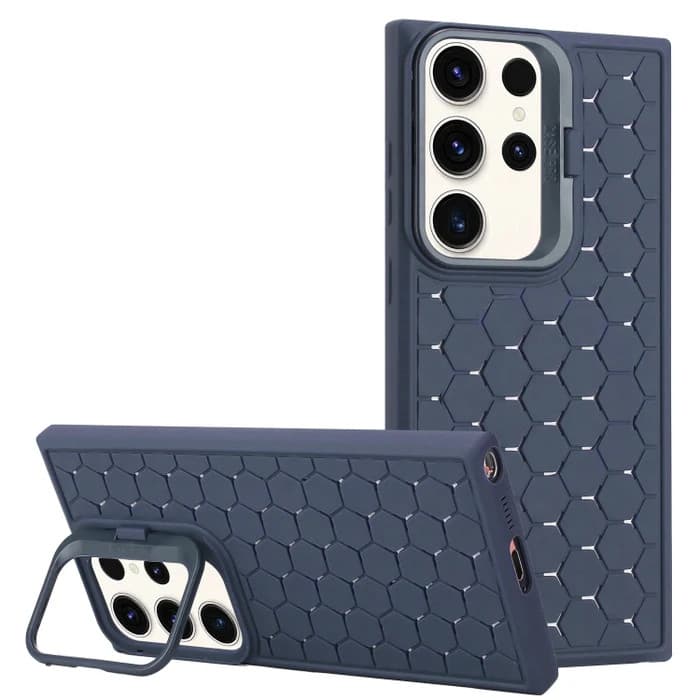 Husa Samsung Galaxy S23 Ultra, HoneyComb Bracket, functie stand, albastru inchis 1