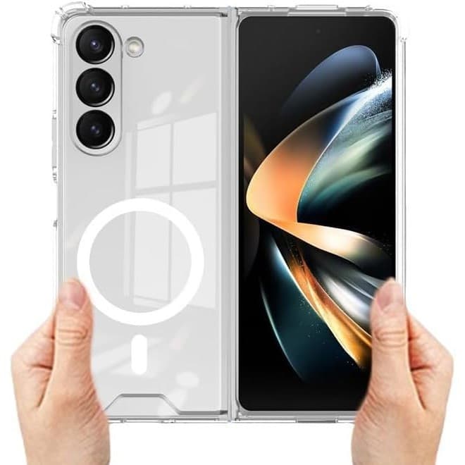 Husa protectie Samsung Galaxy Z Fold6, compatibila MagSafe, TPU, transparenta 1