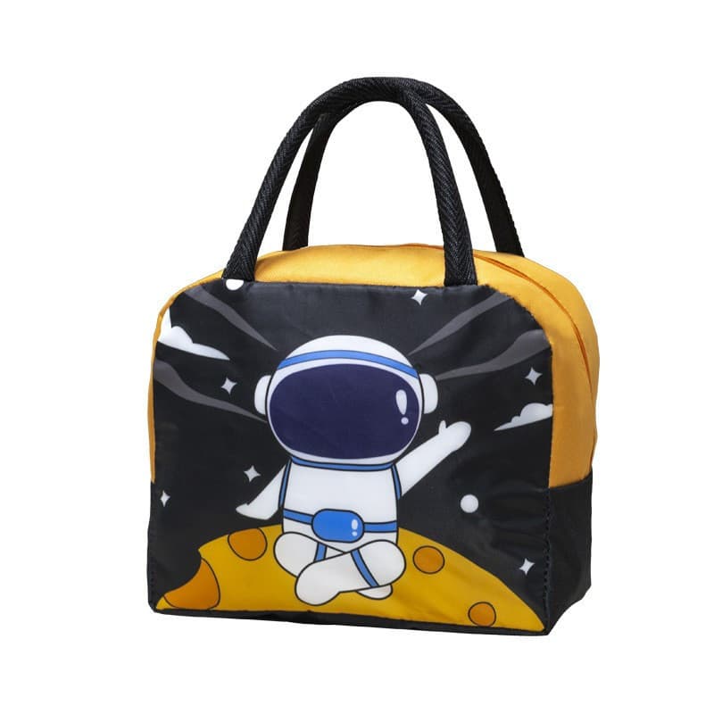 Geanta termoizolanta pentru copii, Imprimeu Astronaut, 23x13x19 cm, negru/portocaliu 1