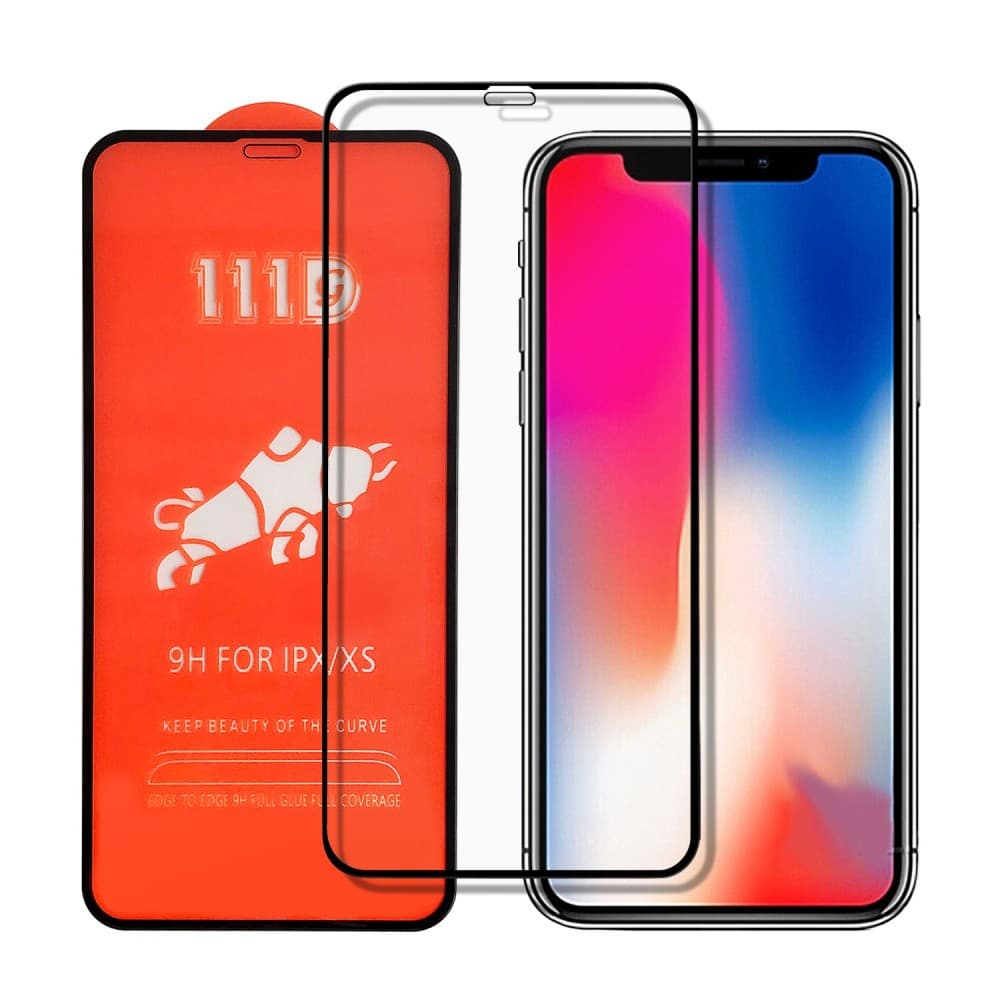 Folie de sticla Apple iPhone 11 Pro / iPhone XS / iPhone X, Full Glue 111D, margini negre 1