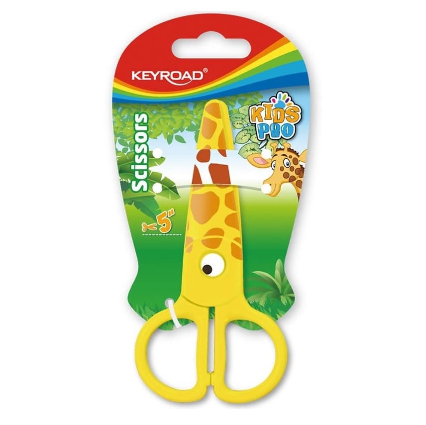 Foarfeca Keyroad Kids Pro KR971402, 13.0cm, plastic, prescolari, girafa, blister 1