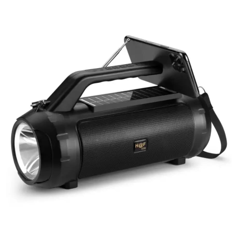 Boxa bluetooth HF-U39, MP3/USB/MicroSD reader, Radio FM, functie Hands-Free, incarcare solara, neagra 1