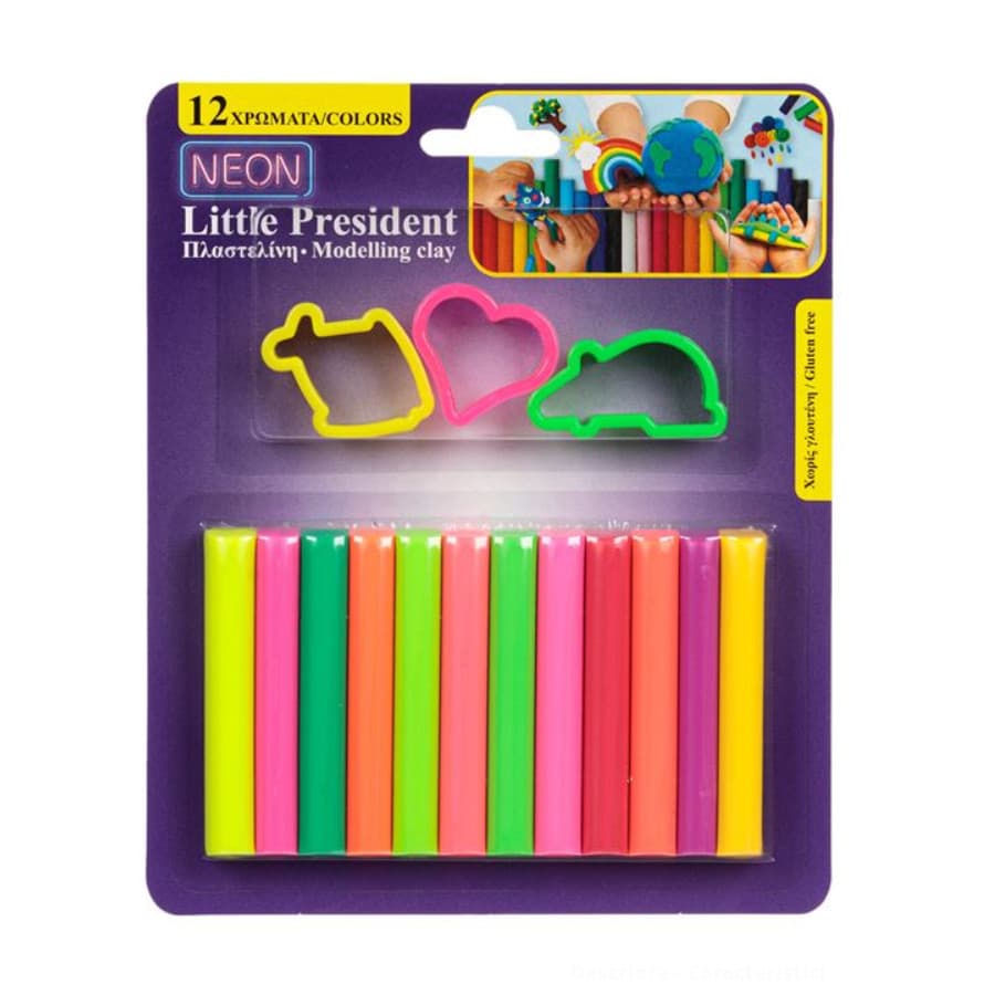 Set plastilina 12 culori diferite neon & forme, 15 piese 1