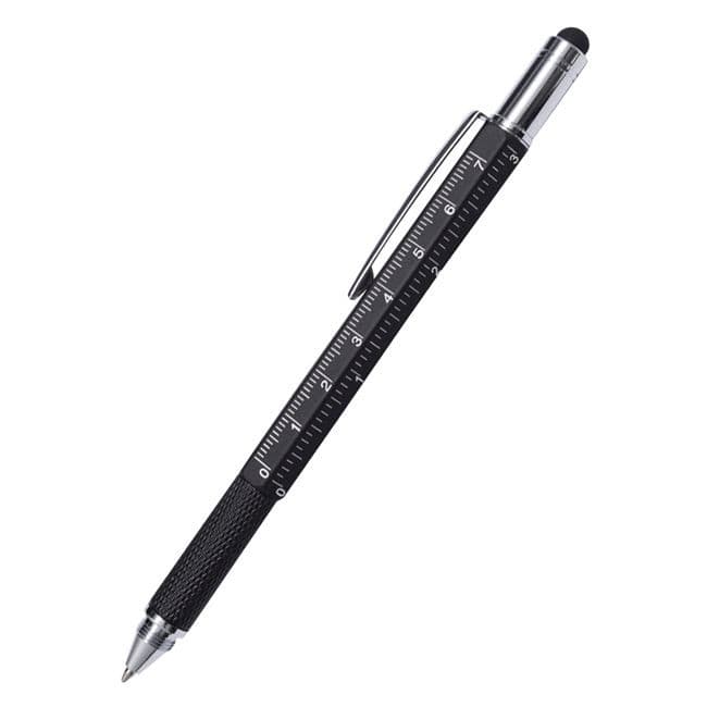 Unealta multifunctionala 6 in 1 (pix, surubelnita dreapta si in cruce, nivela, rigla, stylus ecran), 15 cm, neagra 1