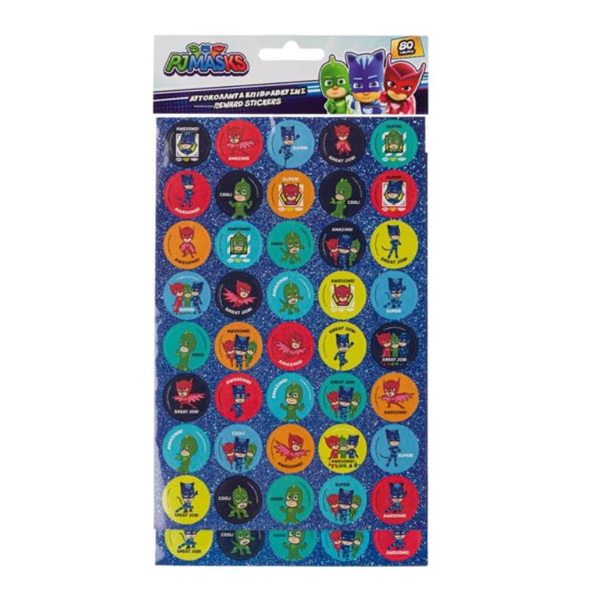 Etichete autoadezive PJ MASKS - Eroi in Pijama, rotunde, 80 buc 1