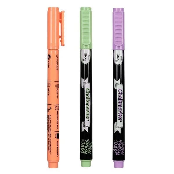 Set 3 carioci creta lichida, varf 1 mm, culori pastel 1