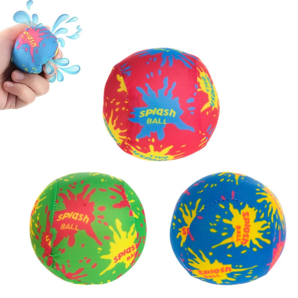 Set 3 mingi textile care absorb apa, 8 cm, multicolore 1