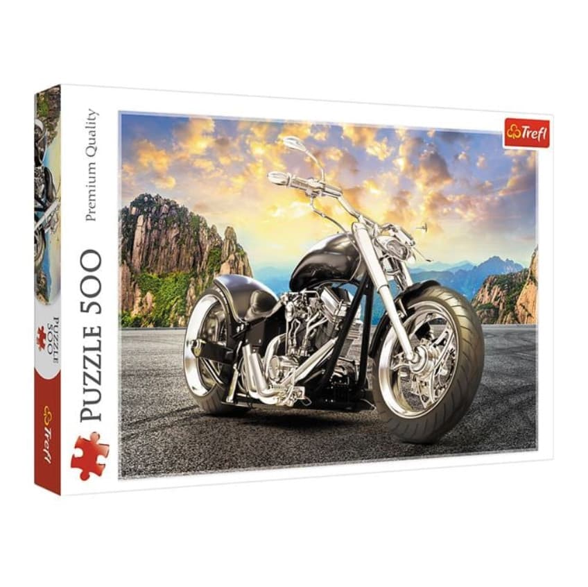 Puzzle Trefl, Motocicleta cu apus de soare, 500 de piese 1