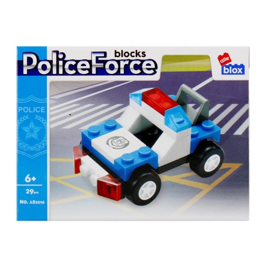 Set de constructie Alleblox Police Force, vehicul de politie, 29 piese, 6+ 1