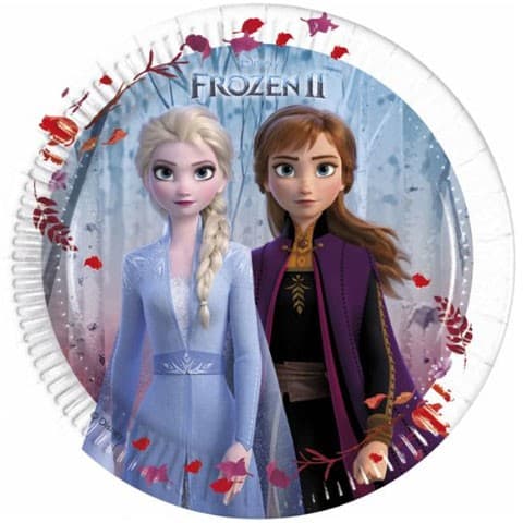 Set 8 farfurii de carton Disney Frozen 2, 20 cm, cu licenta 1