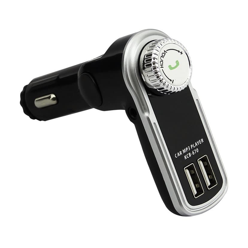 Modulator FM Kbroad KCB-670, Bluetooth, AUX, 2 porturi USB, handsfree, negru/argintiu 1