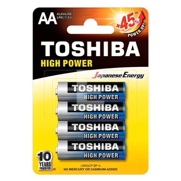 Set 4 baterii alcaline TOSHIBA High Power LR06 AA 1