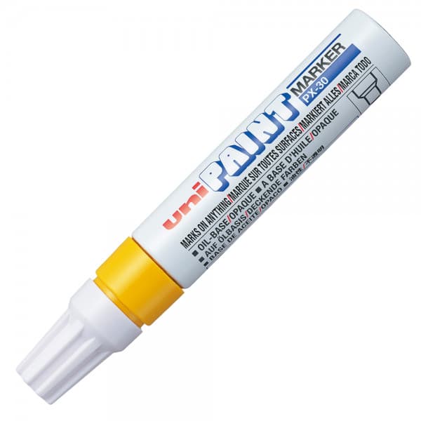 Marker cu vopsea UNI PX-30, varf rotund, 4.0-8.5mm, galben 1