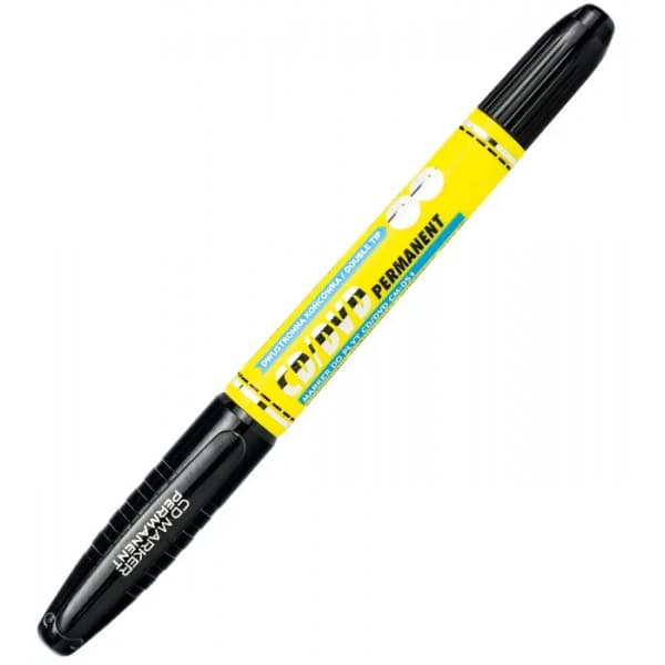 Marker permanent Grand CD-051 160-1878, varf rotund, 0.8mm / 3.8mm, 2 capete, negru 1