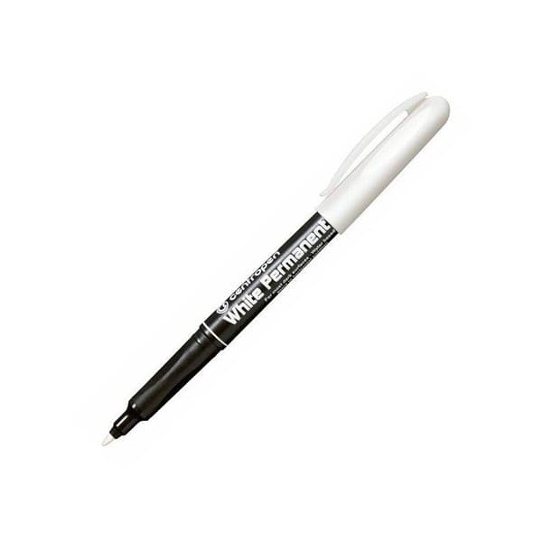 Marker permanent Centropen 2686, varf rotund, 1.2mm, alb 1