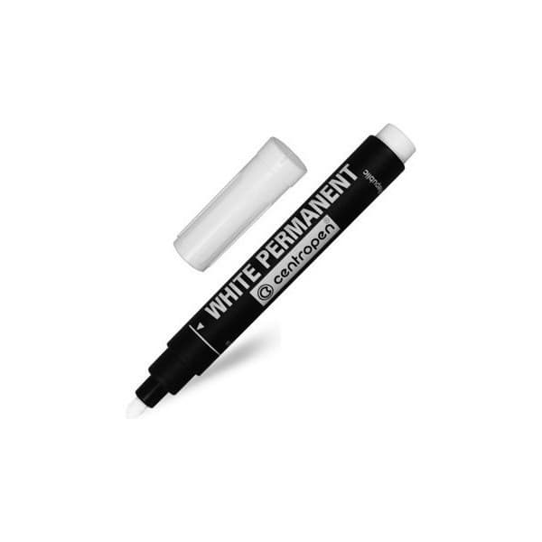 Marker permanent Centropen 8586, varf rotund, 2.2mm, alb 1