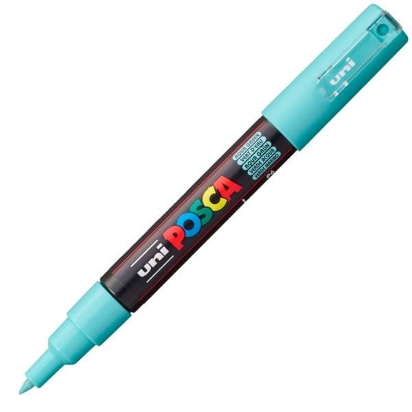 Marker UNI Posca PC-1M, varf rotund, 0.7mm verde aqua 1
