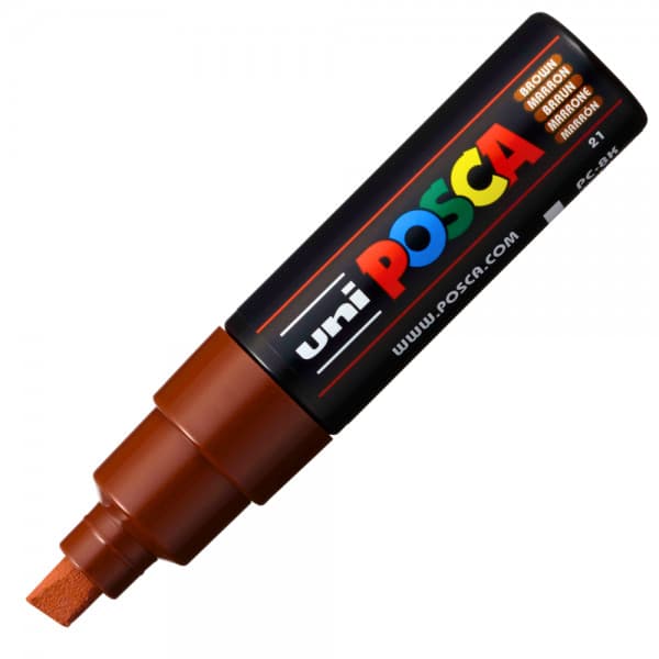 Marker UNI Posca PC-8K, varf tesit, 8.0mm, maro 1