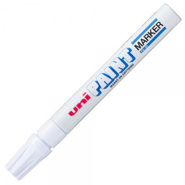 Marker cu vopsea UNI PX-20, varf rotund, 2.2-2.8mm, alb 1