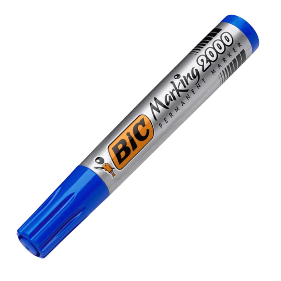 Marker permanent Bic Marking 2000, varf rotund, 1.7 mm, corp gros, albastru 1