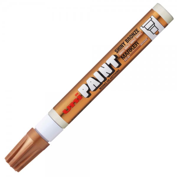 Marker cu vopsea UNI PX-20, varf rotund, 2.2-2.8mm , bronz lucios 1