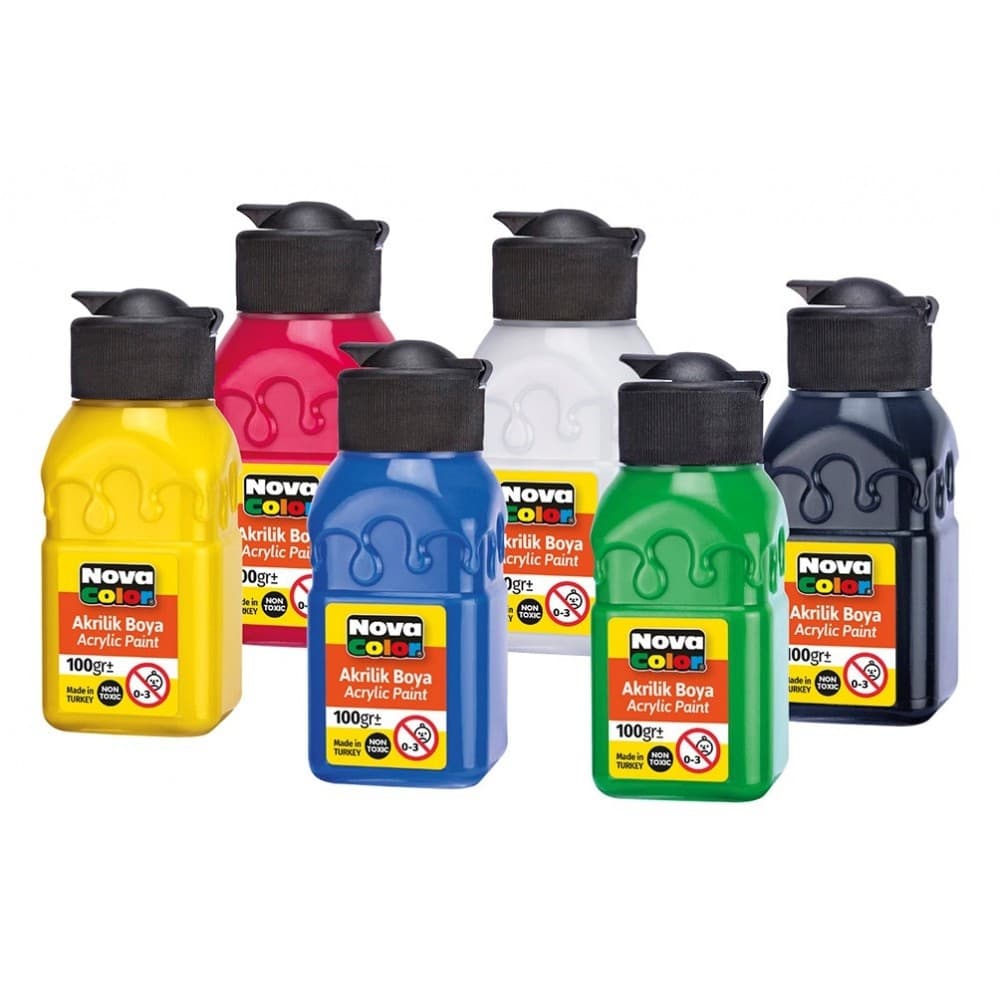 Set 6 culori / vopsea acrilica Nova Color NC-2005, 6 x 100 ml 1
