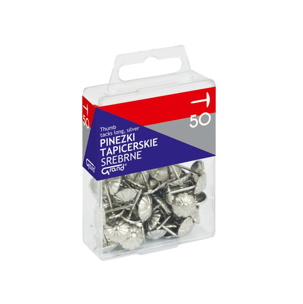 Piuneze (pioneze) tapiterie Grand 110-1482, 15 mm, argintii, blister 50 buc 1