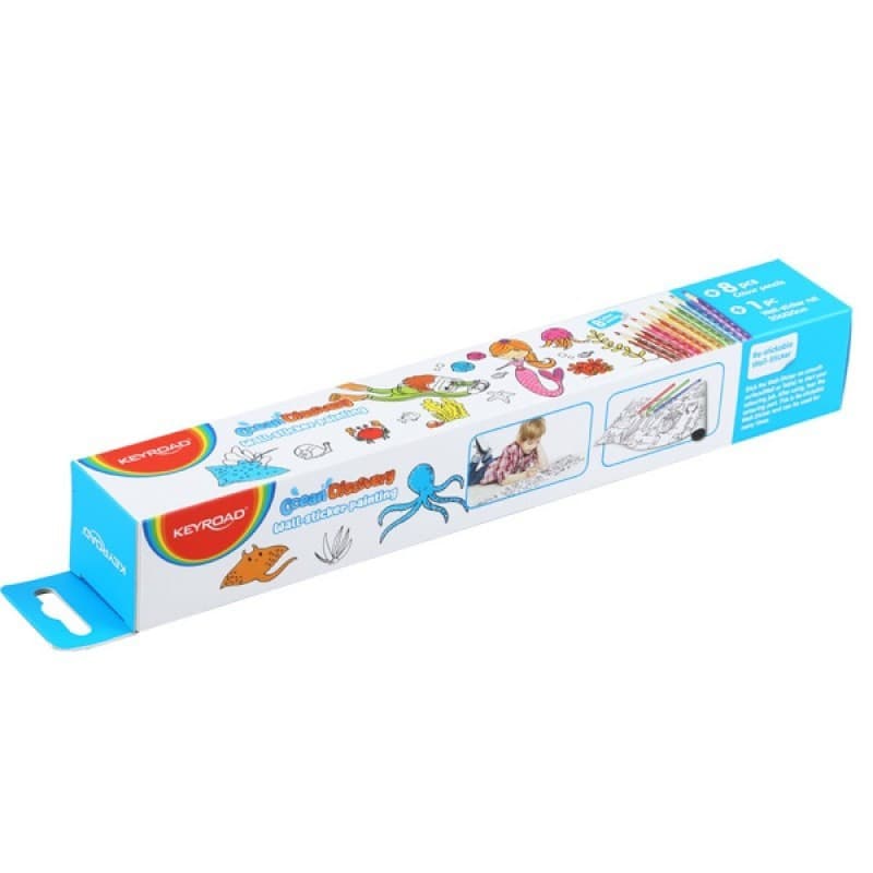 Rola autocolant de perete Keyroad Ocean Discovery KR972144, 206 x 30 cm, 8 creioane cerate incluse 1