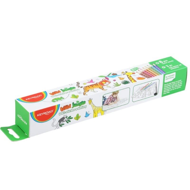 Rola autocolant de perete Keyroad Wild Jungle KR972145, 206 x 30 cm, 8 creioane cerate incluse 1