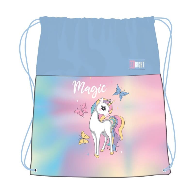 Rucsac cu snur pentru copii St.Majewski St.Right Magic Unicorn, roz cu bleu 1
