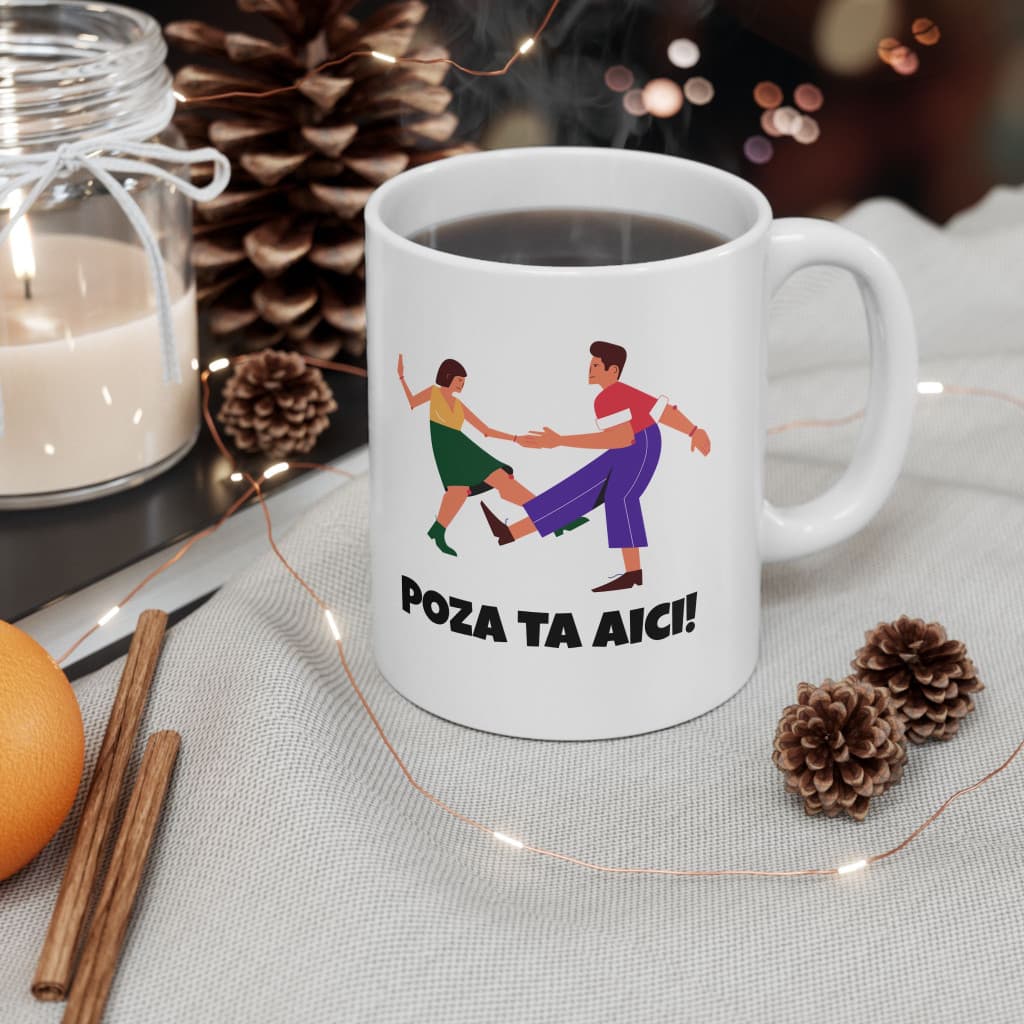Cana ceramica personalizata cu poza ta, 330 ml, alba — 2